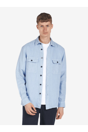 No Label Heren Linnen Overhemd Lichtblauw Ohio Linen