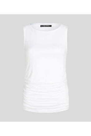 BOAT NECK RUCHED DETAIL TOP