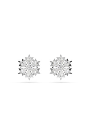 Magic Pierced Earrings Stud MFO Rhodium shiny White