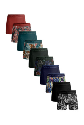 Heren 10-Pack Boxershort Print/Effen Print/Blue/Grey/Green/Red
