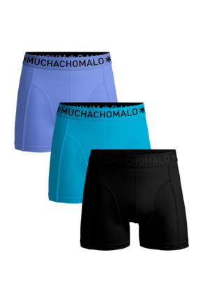 Heren 3-Pack Boxershorts Effen Blue/Purple/Black