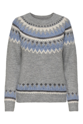 Regular Fit Crew Neck Long Sleeves (L/S) Casual chique trui met gebreid ribdetail