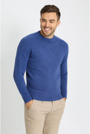 Suitable Lamswol Trui Ronde Hals Royal Blauw