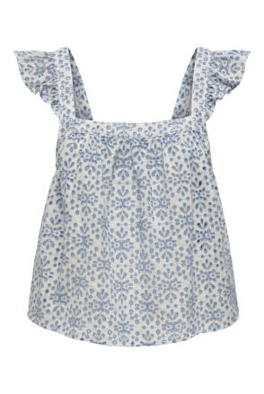 Regular Fit Square Neck Short Sleeves (S/S) Top met vierkante hals en strikdetail in normale pasvorm