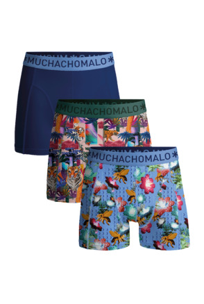 Heren 3-pack Boxershorts Bakstenen Print/Print/Blue