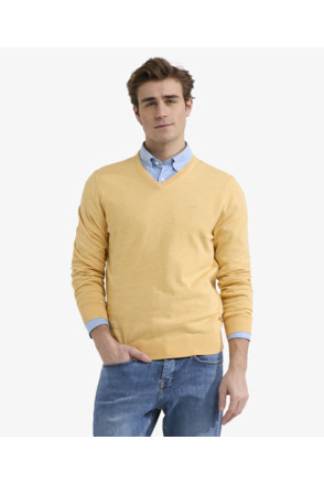 V-Neck Sweater 100% Cotton Heren