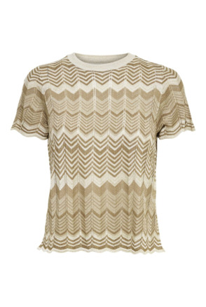 Comfort Fit O-Neck Short Sleeves (S/S) Gebreide viscose mix top