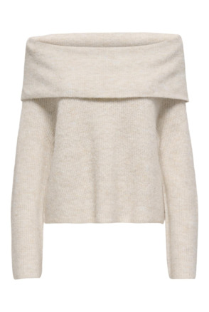 Loose Fit High Neck Long Sleeves (L/S) Gebreide trui met lange mouwen en losse pasvorm