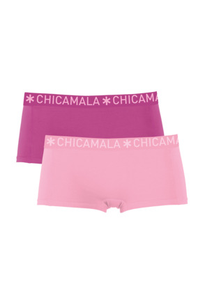 Meisjes 2-pack Boxershorts Effen Pink/Purple