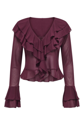 Regular Fit V-Neck Long Sleeves (L/S) Feesttop met lange mouwen en V-hals