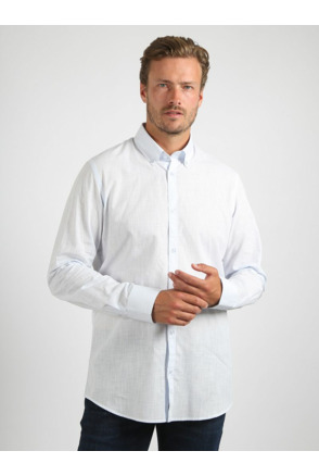 Suitable Overhemd Cotton Slub Lichtblauw