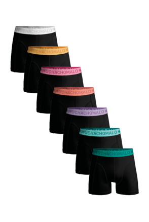 Heren 7-Pack Boxershorts Effen Black