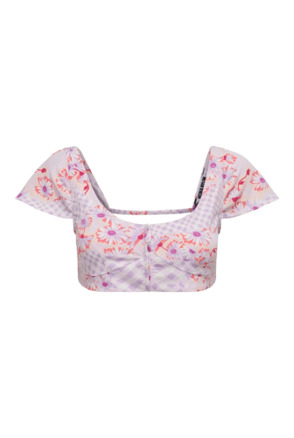 ONLMADELINE S/S OPEN BACK CROP TOP