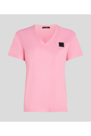 RUBBER PATCH V-NECK T-SHIRT