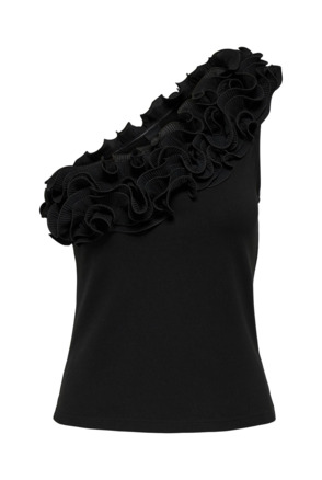 Cropped Fit One Shoulder Sleeveless (S/L) Een schoudertop voor een avondje uit