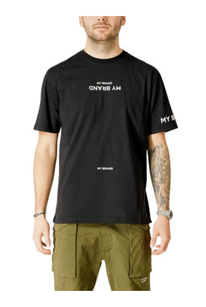 MY BRAND LOGO UPSIDE DOWN CHEST BLACK T-SHIRT