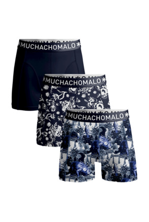 Heren 3-Pack Boxershorts Print/Effen Print/Print/Blue