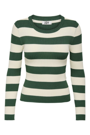 Rib Fit O-Neck Long Sleeves (L/S) Geribbelde viscose mix trui