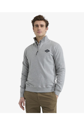 Zip Mock Sweatshirt 100% Cotton Heren