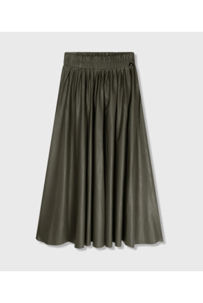 leather look pleated skirt