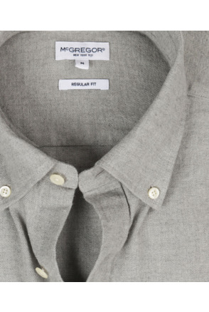 Flannel Melange Oxford Shirt 100% Cotton Heren