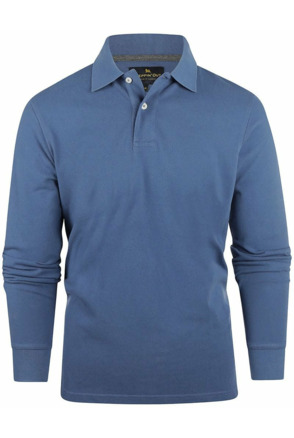 Steppin' Out Longsleeve Polo Piqué Classic Mid Blauw