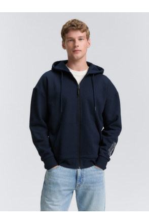 Relaxed fit sweatjack met capuchon