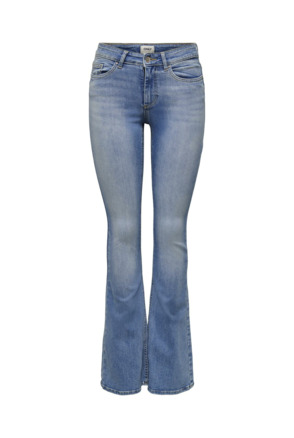 Flared Fit Jeans met uitlopende taille en riemlussen