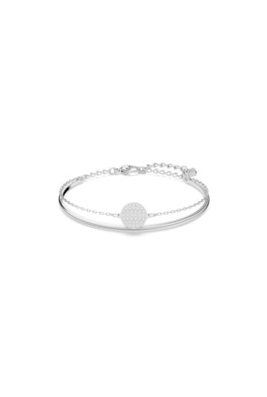 Sublima Round Soft Bangle Rhodium shiny Crystal