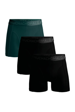 Heren 3-pack shorts effen Black/Green