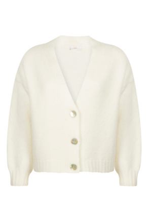 Aaiko Dames Wolmix Cardigan Wit