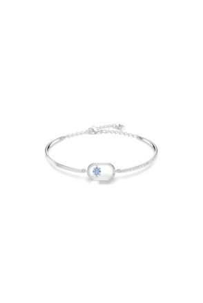 Una Sparkling Dc Soft Bangle Rhodium shiny Fancy Light Blue White
