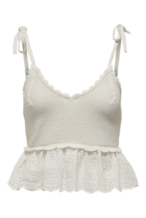 Regular Fit V-Neck Sleeveless (S/L) Chique gebreide top met V-hals en geschulpte details