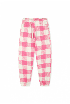 10DAYS Dames jogger broek foam check katoen mix