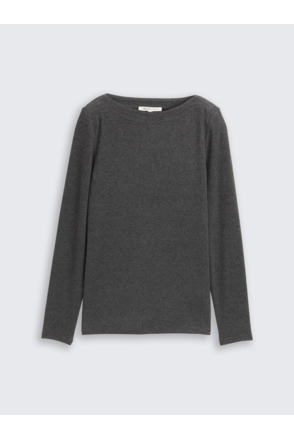 Shirt met lange mouwen en wijde hals