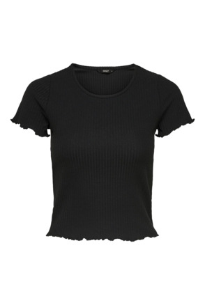 Regular Fit O-Neck Short Sleeves (S/S) Top met ronde hals voor dagelijks gebruik met ruches
