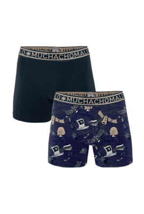 Mannen 2-pack shorts Altijd verbonden Print/Blue