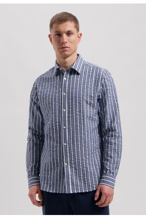 Leonard Shirt Seersucker Stripe