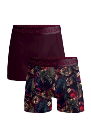Heren 2-pack Boxershorts print/effen Print/Red