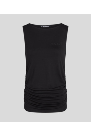 BOAT NECK RUCHED DETAIL TOP