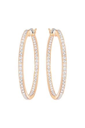Sommerset Pierced Earrings Hoop OU Rose Gold shiny Crystal