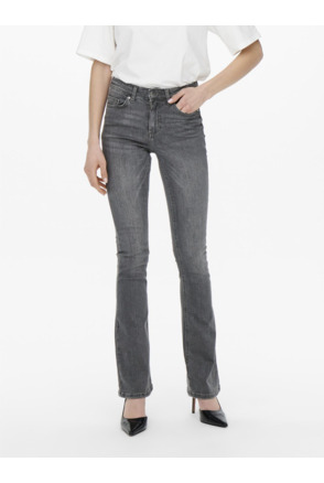 Flared Fit Jeans met hoge taille met wijd uitlopende pasvorm en ritssluiting