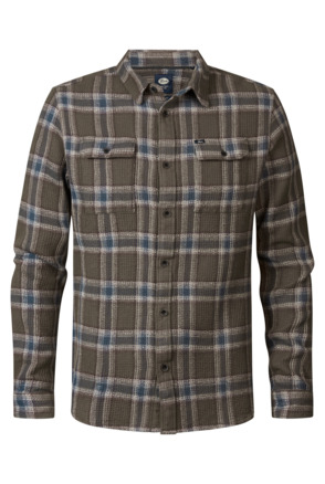 Men Shirt Long Sleeve Check