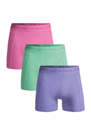 Heren 3-Pack Boxershorts Effen Purple/Green/Pink