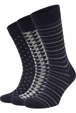 Suitable Sokken 3-Pack Print Navy