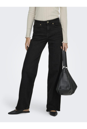 Wide Leg Fit Jeans met hoge taille en brede pasvorm en achterzakken