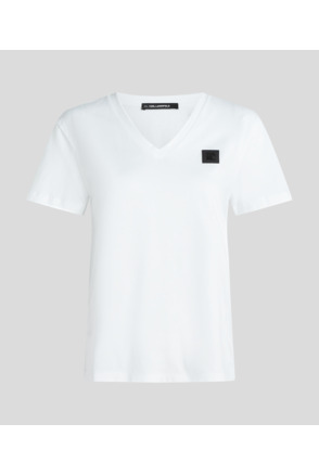 RUBBER PATCH V-NECK T-SHIRT