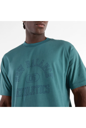 New Balance Heren Rond Graphic T-shirt Groen