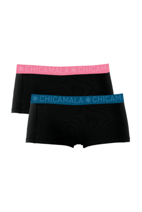 Dames 2-pack Boxershort Solid Black/Black