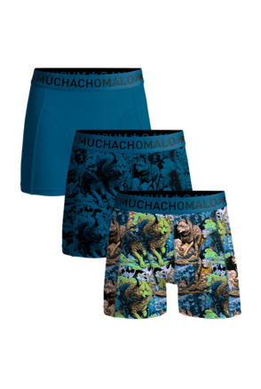 Heren 3-Pack Boxershort Print/Print/Effen Print/Print/Blue